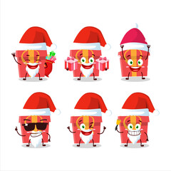 Canvas Print - Santa Claus emoticons with red christmas gift cartoon character