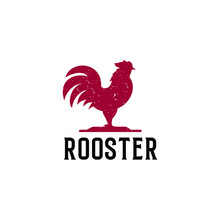 Retro Vintage Logo For Rooster Vector