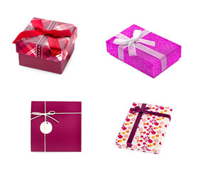 Gift box with red ribbon an isolated on white background