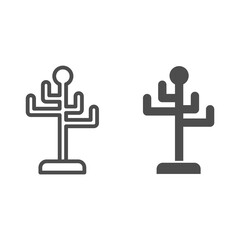 Poster - Hanger stand line and solid icon, Furniture concept, Coat stand sign on white background, Rack hanger icon in outline style for mobile concept and web design. Vector graphics.