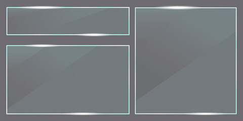Wall Mural - vector image of transparent glass rectangles. shiny glossy plastic. set of shiny realistic plaques. 