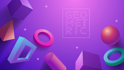Leinwandbilder - artistic background with 3d rendered geometric shape element