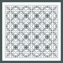 Poster - Beautiful Floral Scarf Design.brown color baroque elements. 