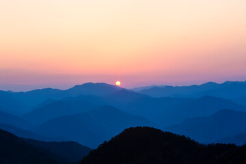 Wall Mural - 玉置神社から見た山々の夕景