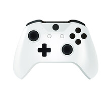 White Gamepad With Background. Vector Illustration.