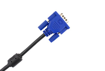 VGA cable use for the connect monitor on white background