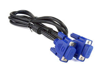 VGA cable use for the connect monitor on white background