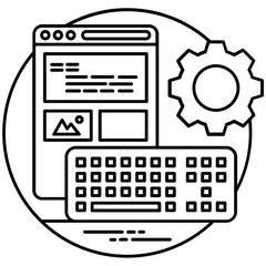 Canvas Print - 
Application programming interface integration flat icon 
