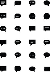 Wall Mural - 
Chat Messages Line Vector Icons 
