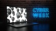 Leinwandbild Motiv Neon Sign Cyber Week Notebook