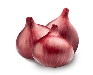 red onion bulb isolated on white background 