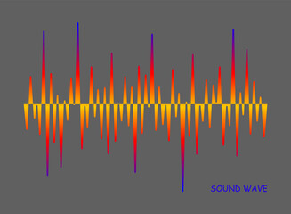 Poster - Colorful pulse music player equalizer. Vector soung wave background. Audio electronic element