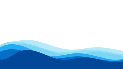 Wall Mural - Blue water ocean wave background vector illustration