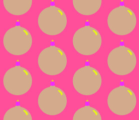 Poster - Seamless geometric pattern with the image of Christmas balls. Vector design for holiday web banner, business presentation, brand package, fabric, print, wallpaper, postcards.