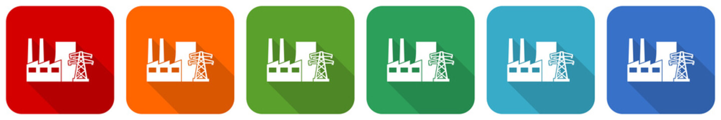 Fototapete - Carbon power plant  vector icons