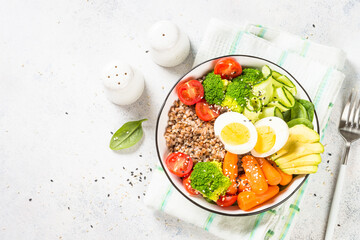 Buddha bowl with Buckwheat and vegetables.