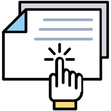 
Mouse Pointer Clicking Over A Paper, Icon For File Access 
