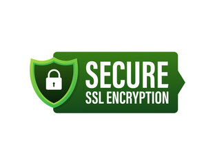 Poster - secure connection icon vector illustration isolated on white background, flat style secured ssl shie