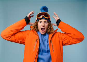 Wall Mural - Close up of an excited young man