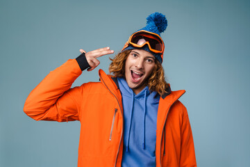 Wall Mural - Close up of an excited young man