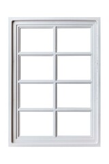 Canvas Print - Vintage white wood window frame isolaed on a white background