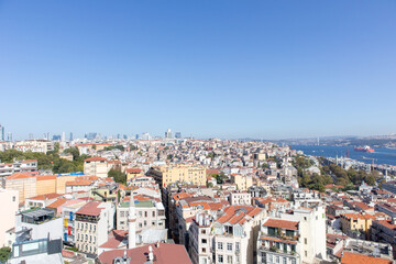 Wall Mural - Panoramic view of the Bosphorus. Istanbul, Turkey. Aerial view