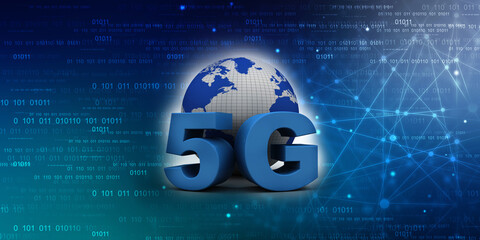 Poster - 3d rendering 5G Network 5G Connection