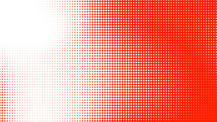 Canvas Print - dots halftone red white color pattern gradient texture with technology digital background. dots pop 