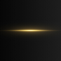 A flat magical flash of light. Light effect, lighting, png light, flash. Golden glow. Vector light.