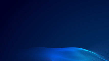 Dot blue wave light screen gradient texture background. Abstract  technology big data digital background. 3d rendering.