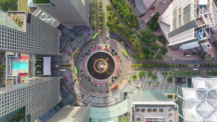 Sticker - SINGAPORE - FEBRUARY 4: Aerial Top view Fountain of Wealth at Suntec city in Singapore, It is landmark financial business district with skyscraper on February 4, 2020 in Singapore.	