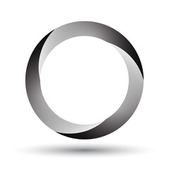 Circle with three segments and gradients. Logo or icon for any project.
