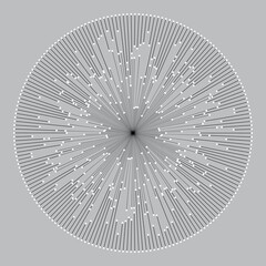 Poster - Lines and circles in round. Big Data or communication concept.