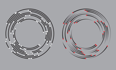 Poster - circle with lines and dots as logo or icon
