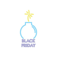 Wall Mural - black friday design with bomb icon, colorful neon design