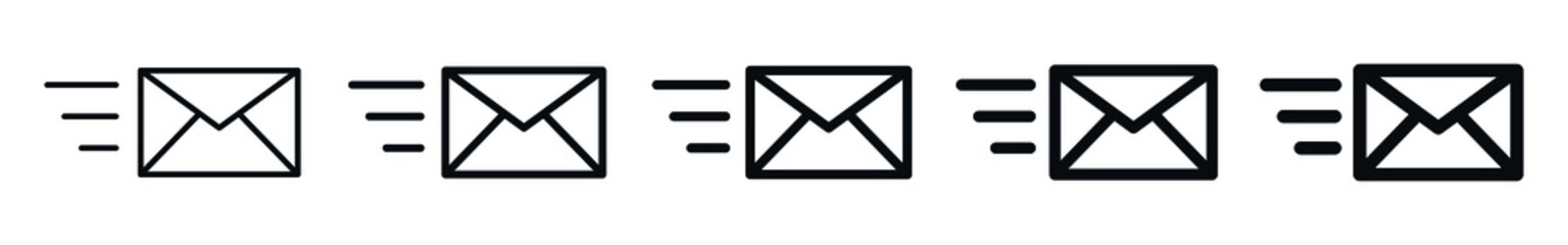 Poster - Send message symbol, Mail send icon, mail Envelope fast delivery, speed message logo symbol