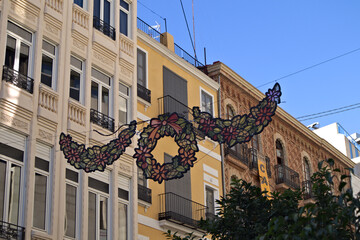 Wall Mural - Detail of a luminaire in a central street in Valencia (Spain)