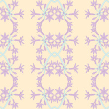 Soft Arc Flower Seamless Illustration Pattern. Cute Wildflower Vector Tileable Background.