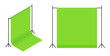 Isometric photo studio chroma key. Green screen, modern video equipment. Chromakey icon. Vector illustration isolated on white background.