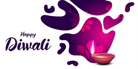 Wall Mural - Happy diwali beautiful decorative banner design