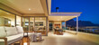 © Trevor Adeline/Caia Image - Luxury home showcase exterior patio at night