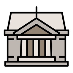 Poster - Courthouse judge icon. Outline courthouse judge vector icon for web design isolated on white background
