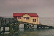 Pier With Old Life Boat Shed 