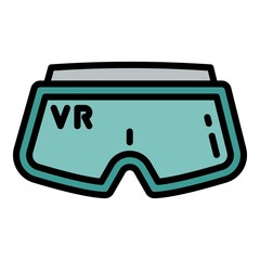 Poster - Vr game glasses icon. Outline vr game glasses vector icon for web design isolated on white background