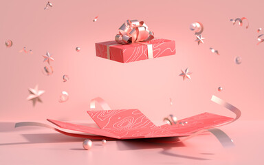 3d rendering of happy new year and merry christmas background.