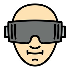 Poster - Mask game goggles icon. Outline mask game goggles vector icon for web design isolated on white background