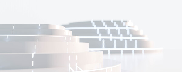 Poster - white abstract futuristic architecture background 3d render illustration