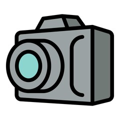 Poster - Digital camera icon. Outline digital camera vector icon for web design isolated on white background