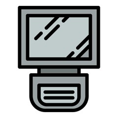 Poster - Camera flashlight icon. Outline camera flashlight vector icon for web design isolated on white background