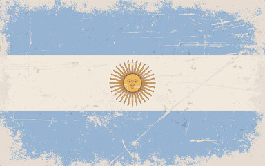 Wall Mural - Vintage flag of Argentina. Argentine Republic